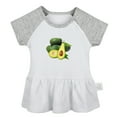 thumbnail image 1 of Fruit Avocado Pattern Dresses For Baby, Newborn Babies Skirts, Infant Princess Dress, 0-24M Kids Graphic Clothes (Gray Raglan Dresses, 6-12 Months), 1 of 4
