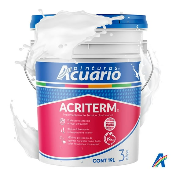 Impermeabilizante Acuario Acriterm 3 Años 19 Litros Blanco