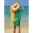 thumbnail image 6 of Kukuzhu Women Beach Cover Up Fringed Knit Crochet Hollow Out Tassel Bikini Blouse Contrast Bright Color Swimsuit Top, 6 of 7