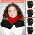 thumbnail image 5 of 1 Pairs Kids Winter Touchscreen Gloves Warm Fleece Lined Child Knit Gloves Elastic Cuff Winter Texting for Girls Boys, 5 of 14