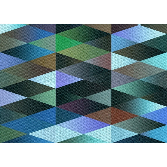 Ahgly Company Machine Washable Indoor Rectangle Transitional Macaw Blue Green Area Rugs, 2' x 5'