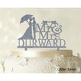 thumbnail image 1 of Mr & Mrs Wedding Cake Topper Personalized Glitter Silver Cake Topper Color Option Available 5-7 Inches Wide, 1 of 1