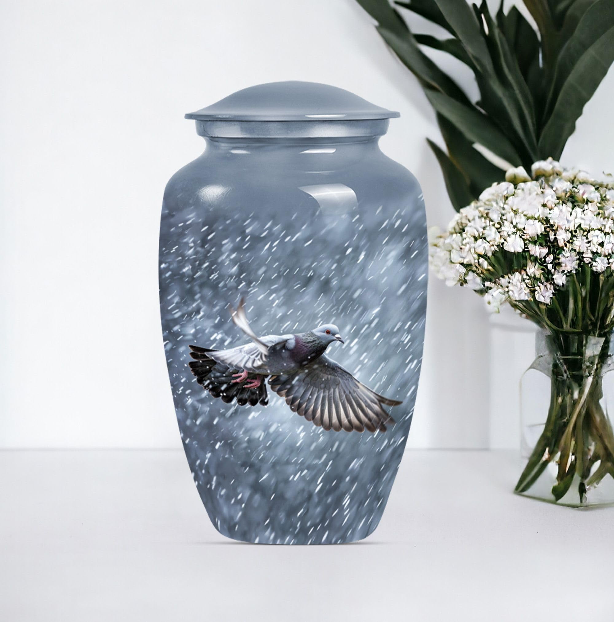 SUBSH Dove Urn, Urn for Human Ashes, 10 Inch Urn, Cremation Urns, Silver UrnsbFor Ashes, Large Urns for Human Ashes, Cat Urns for Ashes, Pet Urns for Dogs Ashes, Urn for Ashes