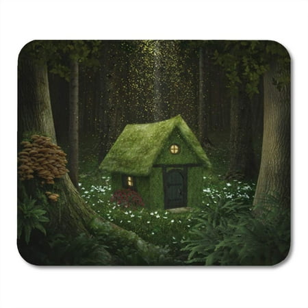 Moss Cottage - SIDONKU Fantasy Little House of Moss in Enchanted Forest Cottage Mousepad Mouse Pad Mouse Mat 9x10 inch