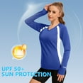 thumbnail image 2 of Bassdash Women‘s UPF 50+ Wrinkle-free Fishing Shirt Long Sleeve V Neck Breathable Sun Protection T-shirt for Hiking SR01W, 2 of 7