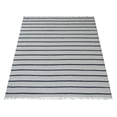 thumbnail image 3 of Rugsotic Carpets Hand Woven Flat Weave Kilim Wool Eco-Friendly 8'x10' Area Rugs Rectangle Cream Charcoal Contemporary Modern Design Low Pile Indoor Handmade Rug for Living Room, Bedroom D00118, 3 of 10