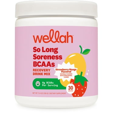 Wellah So Long Soreness BCAA Powder (Strawberry Mango Flavored) 30 Servings
