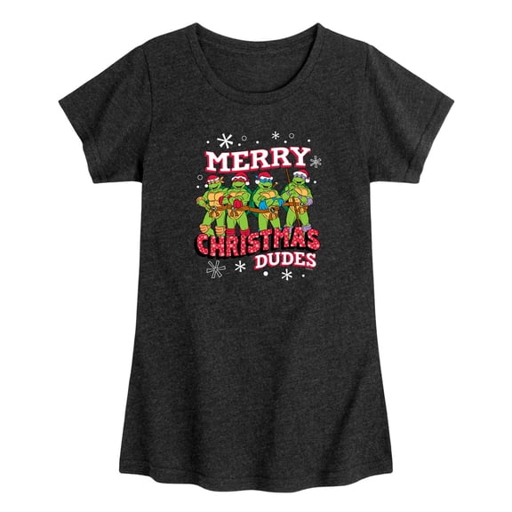 Teenage Mutant Ninja Turtles - Merry Christmas Dude - Toddler Girls Fitted Short Sleeve T-Shirt