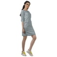 thumbnail image 4 of Moomaya Mini Dresses Women Cotton Slub Summer Dresses 3/4 Sleeve Shift Dress, 4 of 6