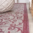 thumbnail image 2 of JONATHAN Y SANTA MONICA 8 x 10 Area Rug, Madrid Vintage Filigree Textured Weave - Light Gray/Fuchsia, SMB107I-8, 2 of 9