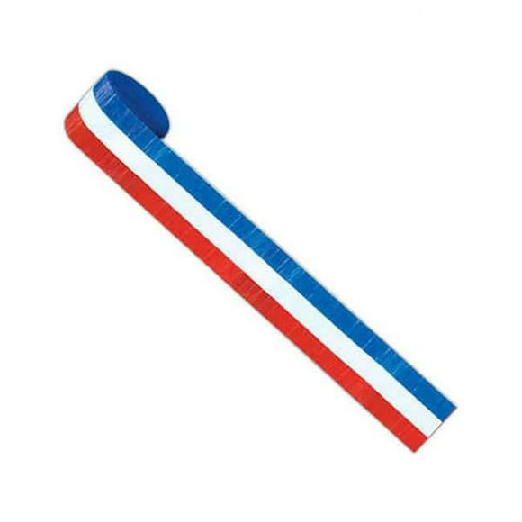 Beistle - 55393 - FR Rouge Blanc et Bleu - Banderole en Crêpe - Pack de 12