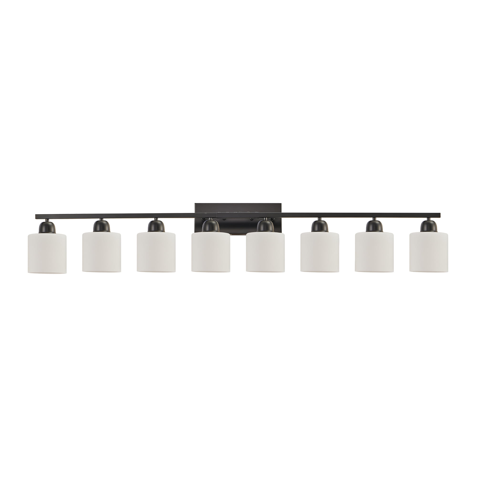 Miniyam 51.6 in 8 Light Black Vanity Light for Bathroom, Wall-Mounted Fixtures Over Mirror, E26, No Bulbs Included