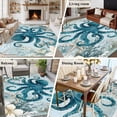 thumbnail image 5 of Octopus Blue Area Rug 5x8 FT, Non Slip Bedroom Throw Carpet, Coastal Starfish Nautical Anchor Flower Washable Soft Floor Carpet Non-Shedding Rug for Living Room Nursery Dorm Office, 5 of 9