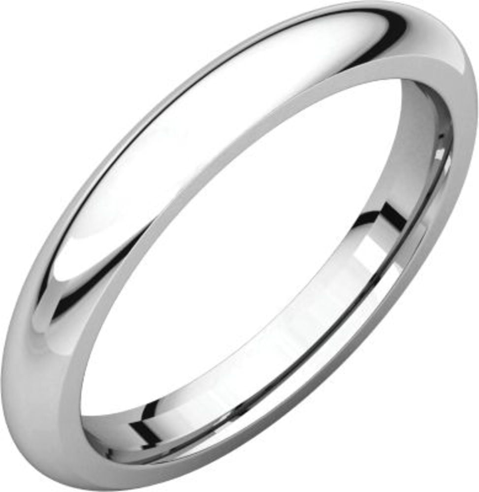 BONYAK JEWELRY 3mm Comfort Fit Wedding Band in 14k White Gold - Size 6