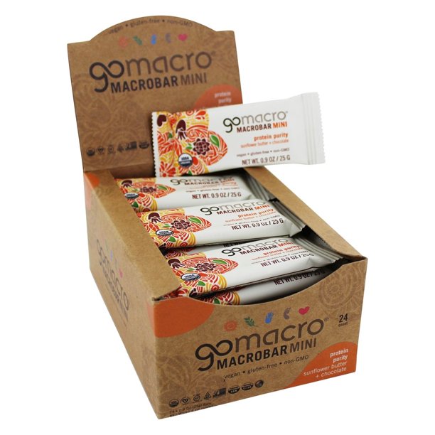 GoMacro Organic MacroBar Protein Purity Bars Box Sunflower Butter