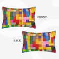 thumbnail image 2 of Gaeub Colorful Plastic Blocks Pattern Printed Pillow Case, Comfort Soft Hidden Zipper, Suitable for Sofa, Bedroom-14"x20", 2 of 6