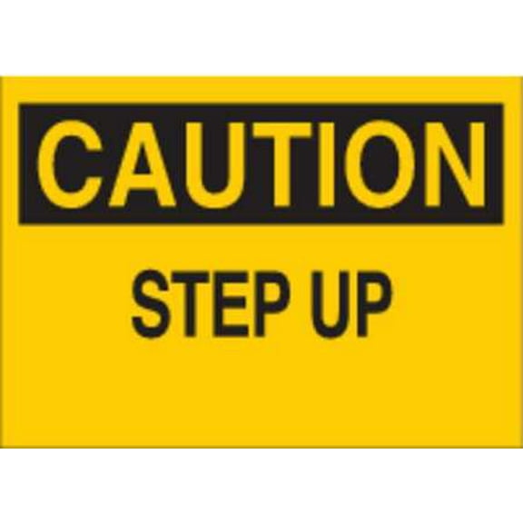 BRADY 25605 Caution Sign,10 x 14In,BK/YEL,Step Up G1820099