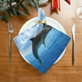 thumbnail image 2 of Coolnut Soft Reusable Satin Table Decorative Napkins, 20x20InX6 PCSFunny Dolphin, Family Dinner Wedding Banquet, Cocktail Party, Kitchen, Birthday Party Washcloth Gift, 2 of 7