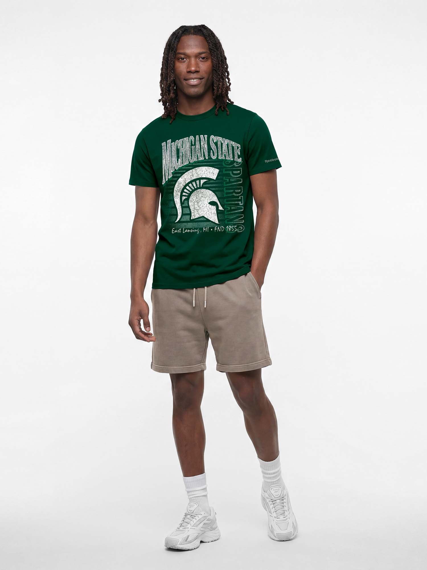 Michigan State Spartans Reebok Mens Crew Neck Short Sleeve T-Shirt