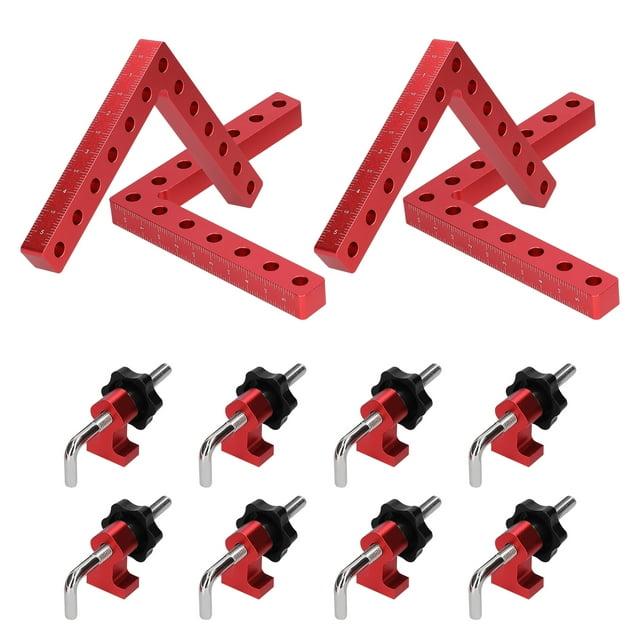 Amdohai 90 Degrees L-Shaped Auxiliary Fixture Splicing Board Positioning Panel Fixed Clip Aluminum Alloy Right Angle Ruler Woodworking Tool