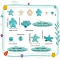 thumbnail image 4 of 6Strands Turtle Beads Charms Starfish White Blue Beads Bulk Synthetic Turquoise 8mm Round Bead Summer Ocean Sea Animal Beads for Jewelry Making, 4 of 9