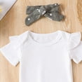 thumbnail image 4 of mgoYE Baby Girl Clothes 3-6 Months Newborn Infant Girl Clothes Rib Knit Romper Daisy Print Shorts Headband Baby Summer Clothes 0 3 6 12 18 24 Months(Black,12-18 Months), 4 of 7