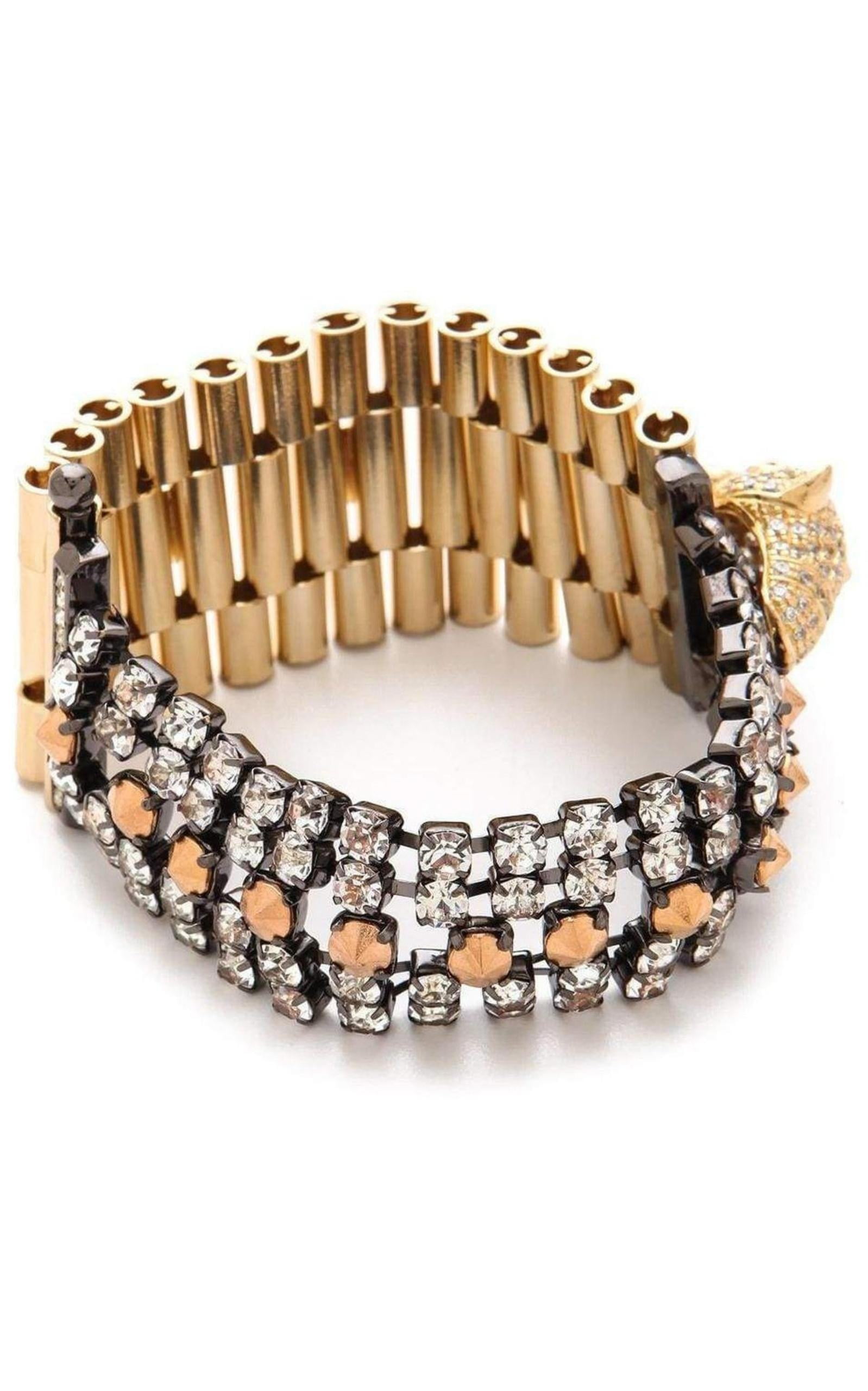 ブレスレット Cheetah Head Crystal Bracelet Iosselliani Cheetah Head Crystal Bracelet - Runway Catalog