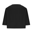 thumbnail image 7 of Kovlvoll Crop Tops for Women Crewneck Short Sleeve T-Shirts Loose Casual Summer Solid Color Cropped Top, 7 of 7