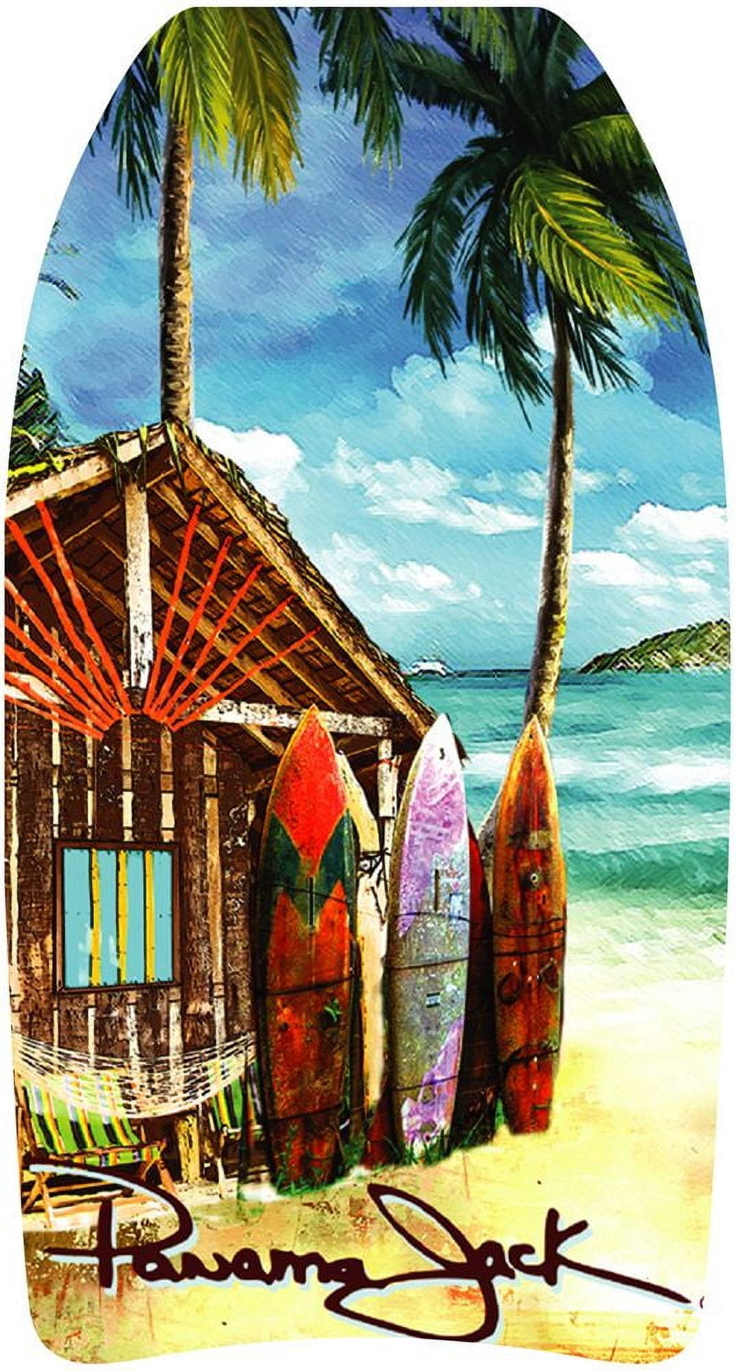 Bluewater Beach 33" Foam Bodyboard with Leash and Fun Multicolor Tropical Print