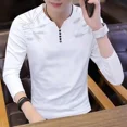 thumbnail image 4 of Ropa para hombre Camiseta estampada con botones y cuello en V para hombre Camiseta de marca alta con citas Harajuku Moda Talla grande XXL Original Casual A, 4 of 5