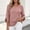 Pink#03, variant on Yteetum 3/4 Length Sleeve Summer Tops for Women Oversized 3/4 Sleeve Crewneck Cotton Linen Shirts Casual Solid Round Neck Loose Lightweight Comfy Half Sleeve T Shirts