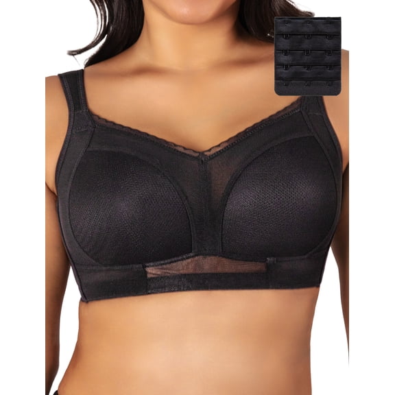ANYIRIS Wireless Full Coverage Minimizer Bras for Women No Underwire Plus Size Full Figure Bras with Support and Lift (Black, 40DDD)