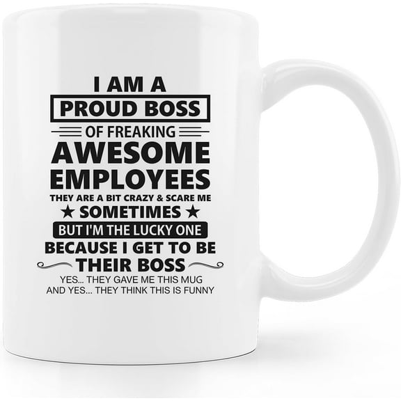 Boss Coffee Mug,Best Boss Gifts For Women Men,Boss Appreciation Gift,Boss Day Gifts,I Am A Proud Boss Coffee Mug 11oz