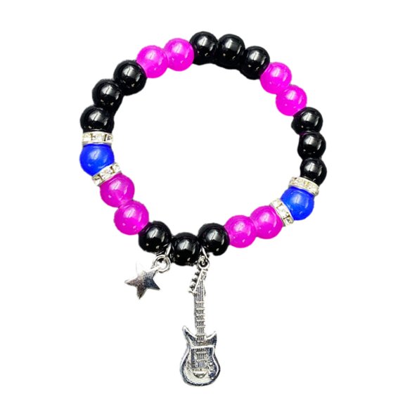 WINDLAND 2Pcs Multicolored Beads Bracelet Cats Pendant Magnetic Handchains for Women Men