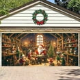 thumbnail image 5 of Large 7x16 Ft Merry Christmas Santa Holiday Party Photography Background Garage Door Banner, 5 of 5