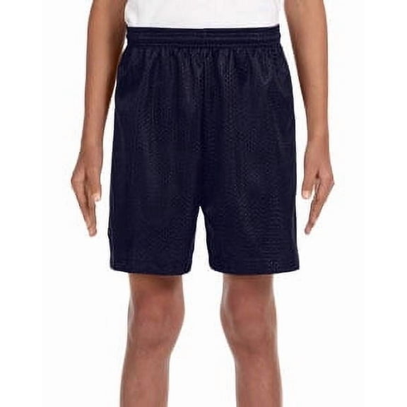 A4 Lined Tricot Mesh Shorts Stain Release and Odor Resistant for Easy Care For Boys Color Navy Size S