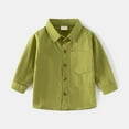 thumbnail image 2 of Coerni Kids Boys Girls Solid Color Lapel Buttons Jacket Shirt Gentleman Tops With Pocket School Wedding Daily Shirts, 2 of 7