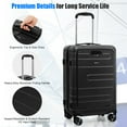 thumbnail image 5 of YYAo Luggage, Lightweight Suitcase, 20 Inch Carry-on Luggage PC Hardside Suitcase TSA Lock with Front Pocket and USB Port-Black, 5 of 9