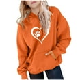 thumbnail image 2 of ATOGUTA Hoodie Sweatshirt For Girls Long Sleeve Pullover Top Hoodie Kids Fall Winter Sweatshirts Size 5T-15, Orange, 2 of 6