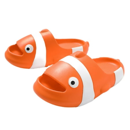 

Boys Girls Slides Non-Slip Novelty Open Toe Sandals Extremely Comfy Cute Cartoon House Bathroom Shower Slippers Toddlers Little Kids Adult