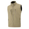 thumbnail image 2 of Bcfgryg Mens Thin Coat Pocket Solid Color Outdoor Vest Men's Vest, 2 of 5