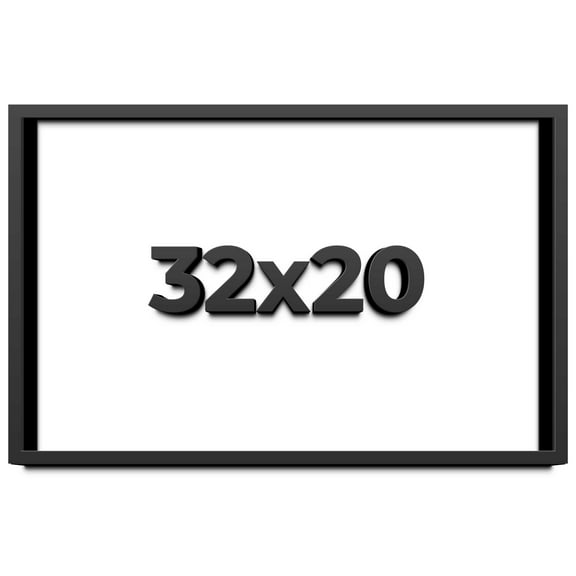 32x20 Shadow Box Frame Black | 2 Inches Deep Real Wood Contemporary Shadowbox Display Frame | UV