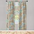 thumbnail image 3 of Ambesonne Floral Curtains, Roses Leaves Romantic Scene, Pair of 28"x63", Pale Brown and Soft Blue, 3 of 5