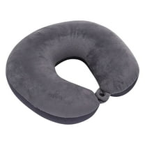 1 Pc Adult Cozy Soft Microfiber Neck Pillow for Travel U Shape Memory Foam Airplane Pillow Travel Neck Pillow Compact Machine Washable Perfect for Airplane, Car or Home Use, 10.62"x9.44", Gray