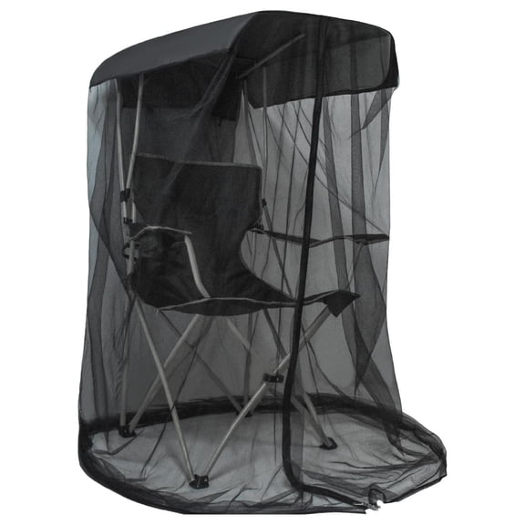 Bug Barrier Mosquitos Mesh Tent Black Chair Mosquito Netting with Zipper Opening Waterproof Roof for Fishing Camping Chairs Outdoors, Excluding Chair（82*89*160CM）