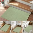 thumbnail image 6 of Green 2x3 Door Mat Rug, Farmhouse Burlap Solid Green Color Modern Linen Texture Non-Skid Rubber Backing Large Rectangle Rugs - Living Room Bedroom Home Office, Indoor Floor Mat Carpets Washable Rug, 6 of 9