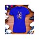 thumbnail image 1 of Playera Blusa Con Estampado De Conejo Kawai Con Caras Fantasmas Ropa Para Mujer Color Azul Talla Chica Marca Emil SaEs, 1 of 4