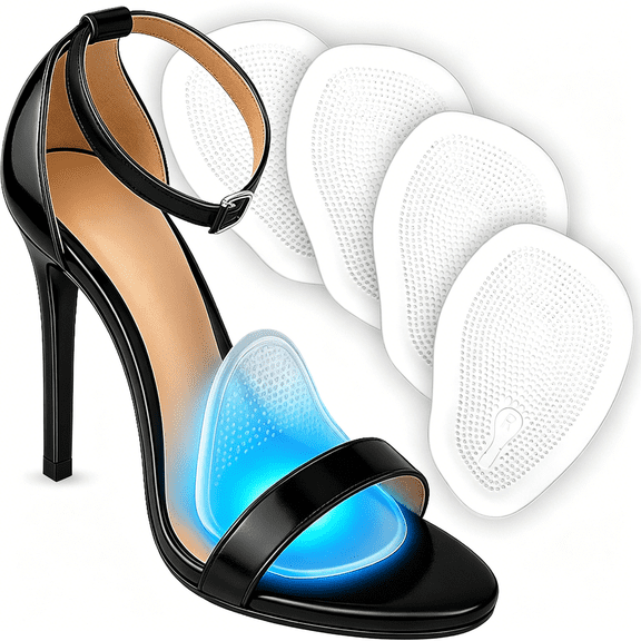 XIRQI Metatarsal Pads for Women&Men(4pcs),Ball of Foot Cushions,Clear