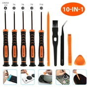 TSV 10-in-1 Torx Screwdrivers Repair Tools Set Fit for Xbox One, Xbox 360, PS3, PS4, T6 T8 T9 T10 Security Screwdriver Tools Pry Tweezers Repair Tool Kits