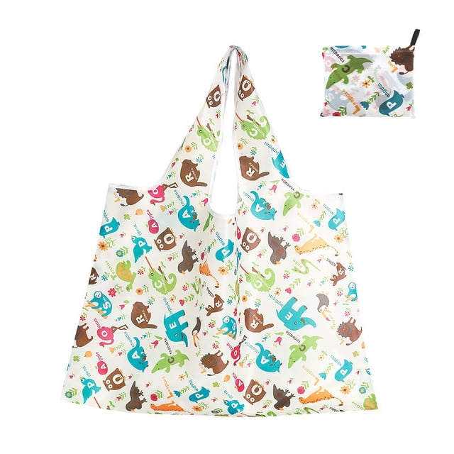 Bolsa de compras plegable de gran capacidad Bolsa plegable ecológica Bolsa de almacenamiento portátil impresa creativa y portátil